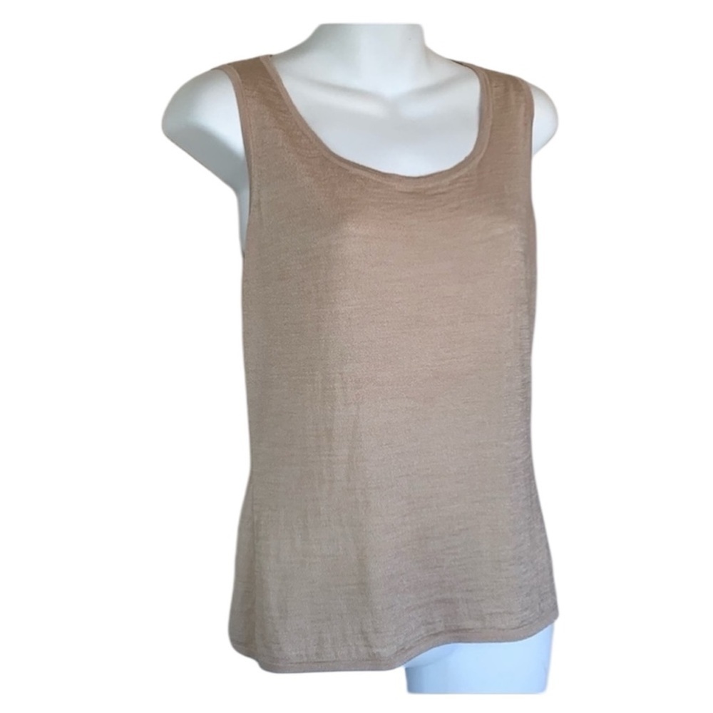 St John tank sweater, Women 6 gold/tan, sleeveless, Spring 2012 Collection EUC